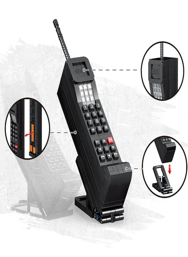 ENHANA Vintage Telephone Mobile Phone Building Blocks with Mobile Phone Holder,Has Collectible Value,The Best Gift for 6+Children, Teenagers, and Adults,489PCS - Image 2